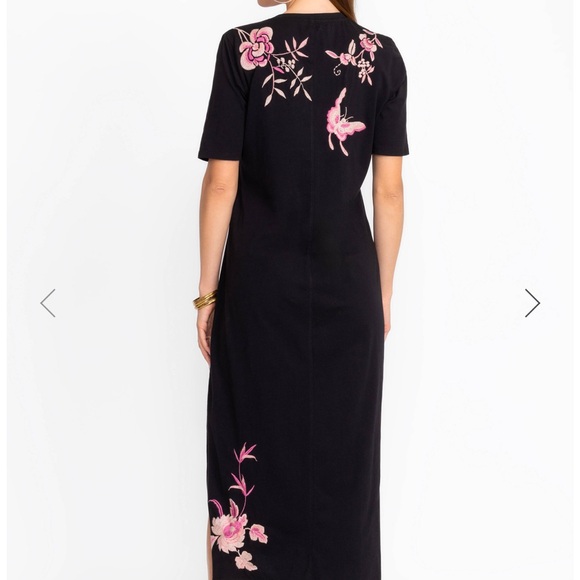 Johnny Was MP black embroidered Rosalyn Traplunto V-neck knit dress - Picture 3 of 4